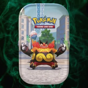 Puszka Pokemon TCG Lumiose City Emboar Mini Tin z dwiema paczkami boosterow