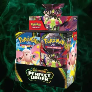 Fabrycznie zafoliowany Pokemon TCG Perfect Order Booster Box z 36 boosterami
